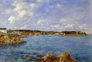 Douarnenez, the Bay, View of IIle Tristan (also known as Tristan) Oil painting by Eugene-Louis Boudin