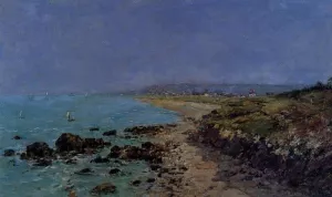 Douarnenez, the Shore and the Bay by Eugene-Louis Boudin - Oil Painting Reproduction