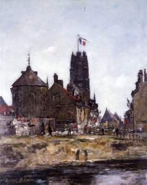 Dunkirk, Festival Day by Eugene-Louis Boudin Oil Painting