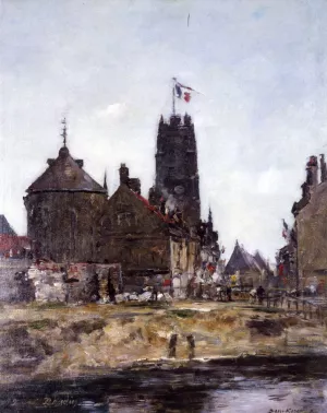 Dunkirk, Festival Day painting by Eugene-Louis Boudin
