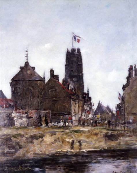 Dunkirk, Festival Day by Eugene-Louis Boudin - Hand-Painted Oil Painting Reproduction
