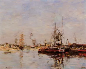 Entrance to the Port of Le Havre painting by Eugene-Louis Boudin