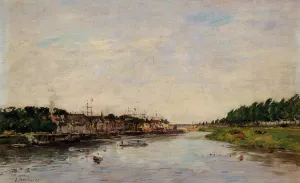 Entrance to the Port of Saint-Valery-sur-Somme Oil painting by Eugene-Louis Boudin