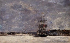 Estuary near Camaret by Eugene-Louis Boudin Oil Painting