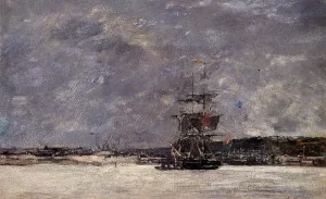 Estuary near Camaret by Eugene-Louis Boudin Oil Painting
