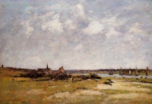 Etaples, La Canache. High Tide by Eugene-Louis Boudin Oil Painting
