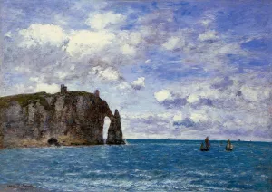 Etretat: La Falaise d'Aval Oil painting by Eugene-Louis Boudin