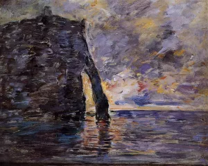 Etretat: Le Falaise d'Aval by Eugene-Louis Boudin Oil Painting