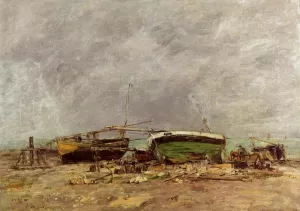 Etretat by Eugene-Louis Boudin Oil Painting