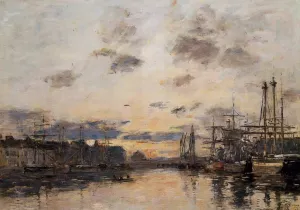 Fecamp, the Basin by Eugene-Louis Boudin - Oil Painting Reproduction
