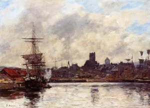 Fecamp, the Port by Eugene-Louis Boudin Oil Painting
