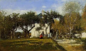 Fervaques, Garden and House of Monsieur Jacuette Oil painting by Eugene-Louis Boudin