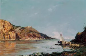 Fourmis Bay, Beaulieu by Eugene-Louis Boudin Oil Painting