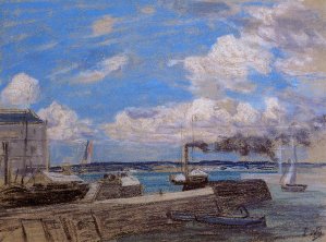 Honfleur, the Port Entrance by Eugene-Louis Boudin Oil Painting