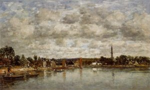 Hopital-Camfrout, Le Bourg by Eugene-Louis Boudin Oil Painting