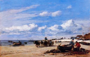 In the Vicinity of Honfleur by Eugene-Louis Boudin Oil Painting