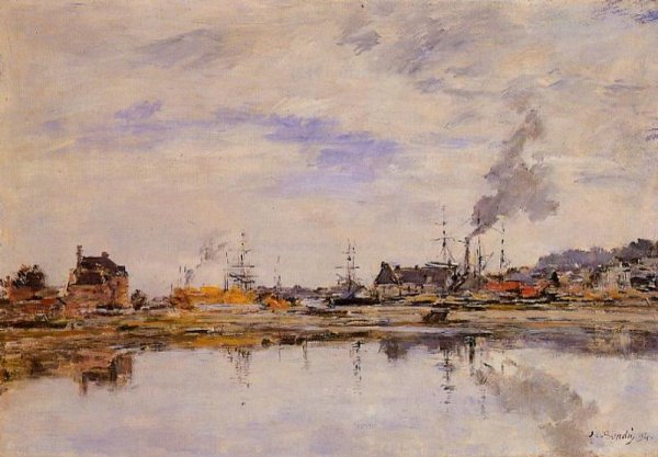 La Retenue a Trouville by Eugene-Louis Boudin - Hand-Painted Oil Painting Reproduction