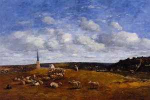 Landscape near Deauville by Eugene-Louis Boudin Oil Painting