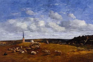 Landscape near Deauville by Eugene-Louis Boudin Oil Painting