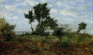 Landscape, Near Honfleur by Eugene-Louis Boudin Oil Painting