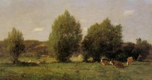 Landscape near Honfleur by Eugene-Louis Boudin Oil Painting