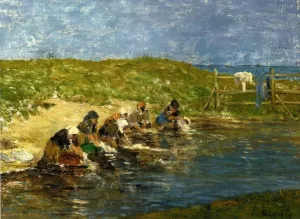 Laundresses by the Sea by Eugene-Louis Boudin Oil Painting