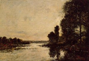 Le Bras de Mar de Karoulle, Hopital Camfrout by Eugene-Louis Boudin Oil Painting