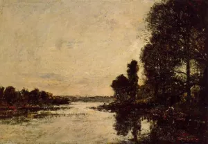 Le Bras de Mar de Karoulle, Hopital Camfrout by Eugene-Louis Boudin Oil Painting