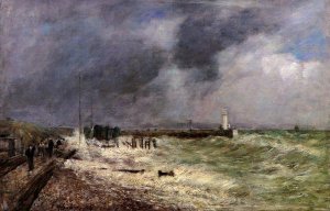 Le Havre: A Gust of Wind at Frascati by Eugene-Louis Boudin Oil Painting