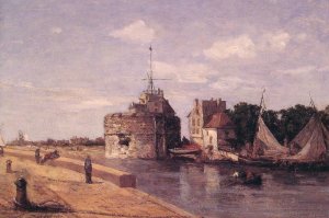 Le Havre, La Tour Francois by Eugene-Louis Boudin Oil Painting