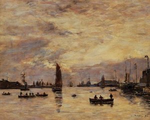 Le Havre, l'avant-port by Eugene-Louis Boudin Oil Painting