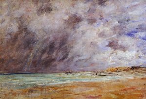 Le Havre, Stormy Skies over the Estuary by Eugene-Louis Boudin Oil Painting