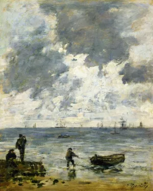 Le Havre, The Sea at Sunset painting by Eugene-Louis Boudin