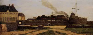 Le Havre, the Town Hotel and the Francois I Tower by Eugene-Louis Boudin - Oil Painting Reproduction