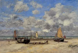 Low Tide at Scheveningen by Eugene-Louis Boudin Oil Painting