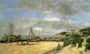 Low Tide at Scheveningue by Eugene-Louis Boudin Oil Painting