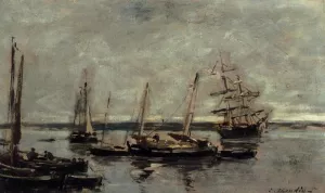 Near Camaret by Eugene-Louis Boudin Oil Painting