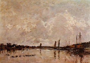 Near Faou by Eugene-Louis Boudin Oil Painting