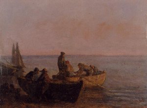 Near Honfleur by Eugene-Louis Boudin Oil Painting