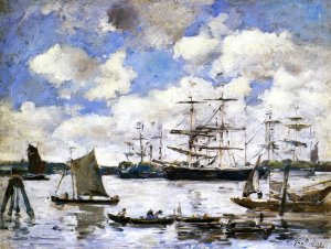 Near Rotterdam by Eugene-Louis Boudin Oil Painting