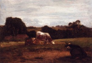 Norman Landscape by Eugene-Louis Boudin Oil Painting