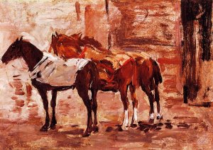Norman Trotters by Eugene-Louis Boudin Oil Painting