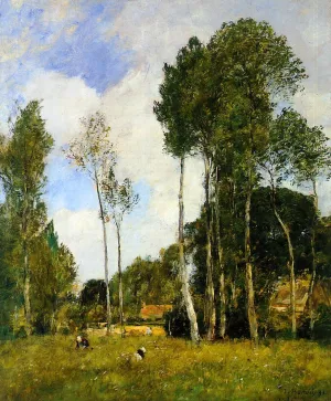 Oiseme Landscape, Near Chartres by Eugene-Louis Boudin Oil Painting