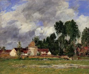 Oisieme, Landscape near Chartres by Eugene-Louis Boudin - Oil Painting Reproduction