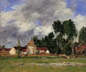 Oisieme, Landscape near Chartres by Eugene-Louis Boudin Oil Painting