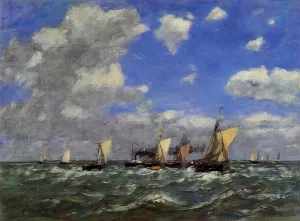 Open Sea by Eugene-Louis Boudin - Oil Painting Reproduction