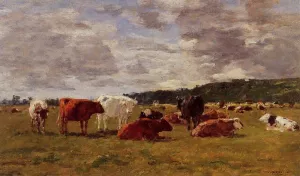 Pasture at Deauville painting by Eugene-Louis Boudin