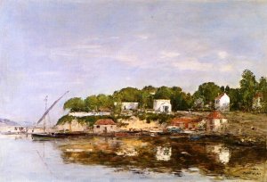Petit Port de Saint-Jean near Villefranche by Eugene-Louis Boudin Oil Painting