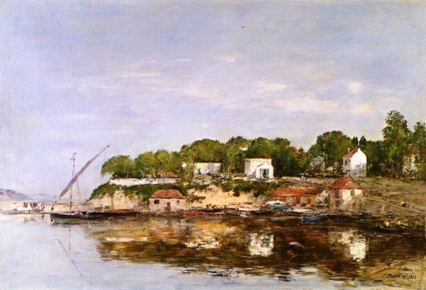 Petit Port de Saint-Jean near Villefranche by Eugene-Louis Boudin - Hand-Painted Oil Painting Reproduction