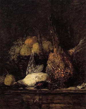 Pheasant, Duck and Fruit by Eugene-Louis Boudin - Oil Painting Reproduction